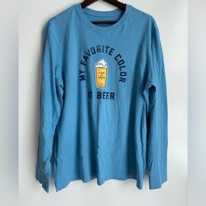 Life is‎ Good Men's Beer is my Favorite Color Long Sleeve Crusher Tee XL blue